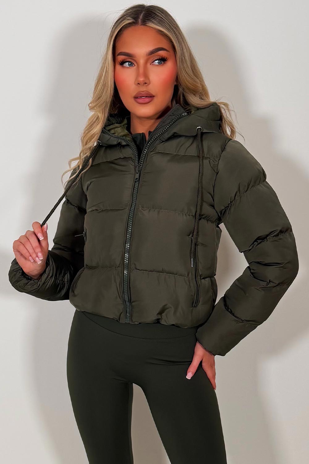 womens hooded padded puffer jacket uk