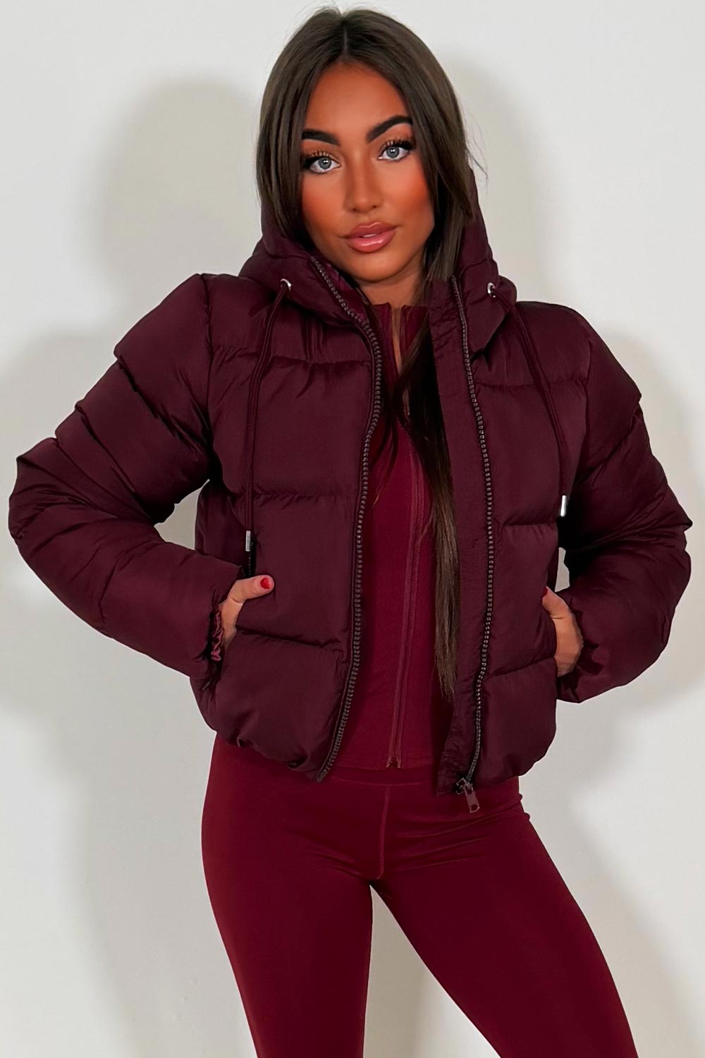 womens hooded padded puffer jacket uk