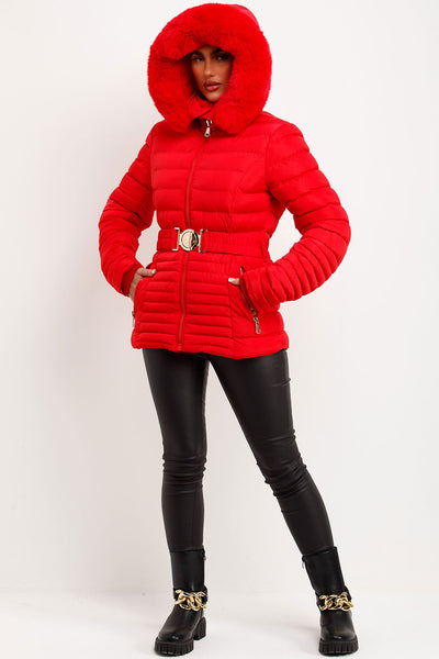 Fur Next Red Puffer Jacket ZeroXposur Women's Short Y2K Winter