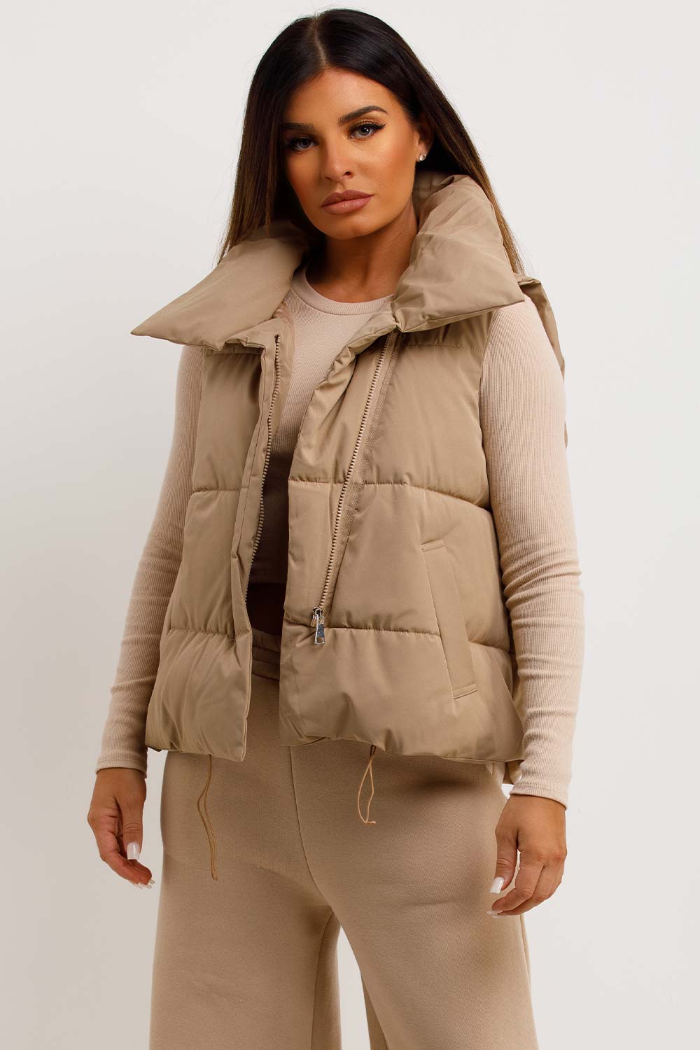 womens puffer padded gilet duvet style