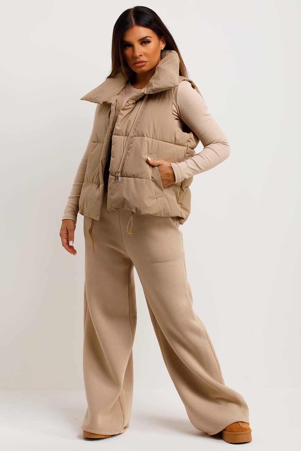 womens puffer padded gilet duvet style