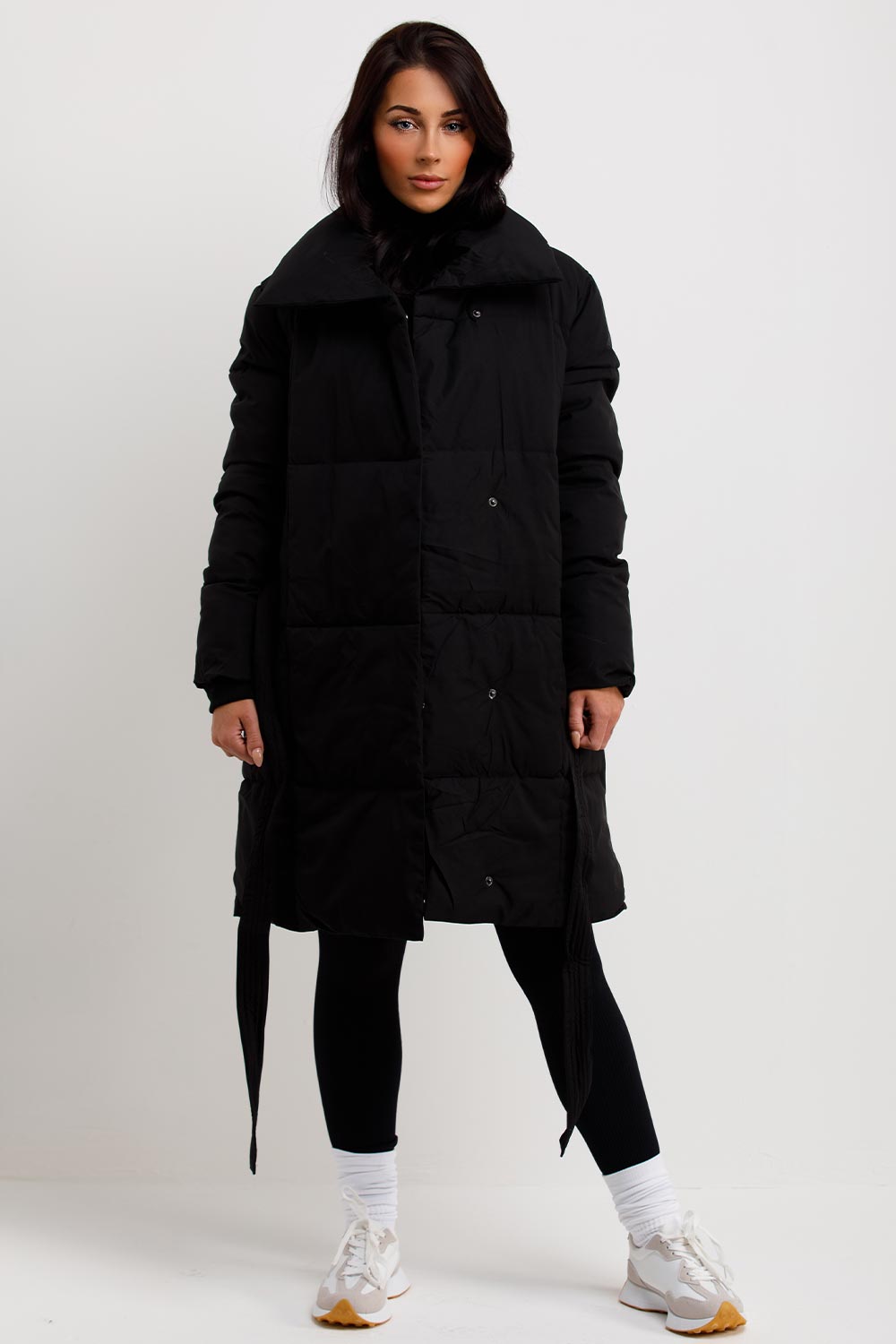 womens longline duvet coat