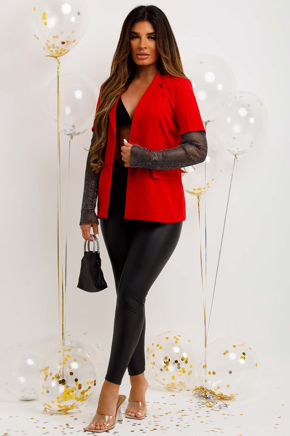 diamante net chainmail blazer jacket