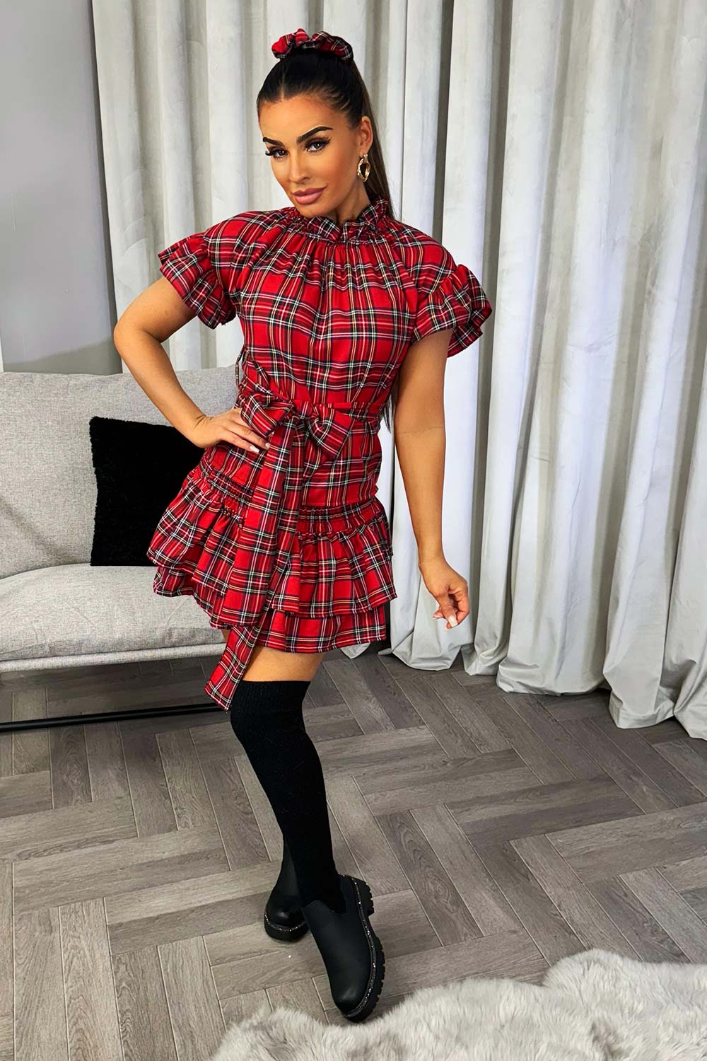 red rara skirt and frilly top set christmas outfit sale