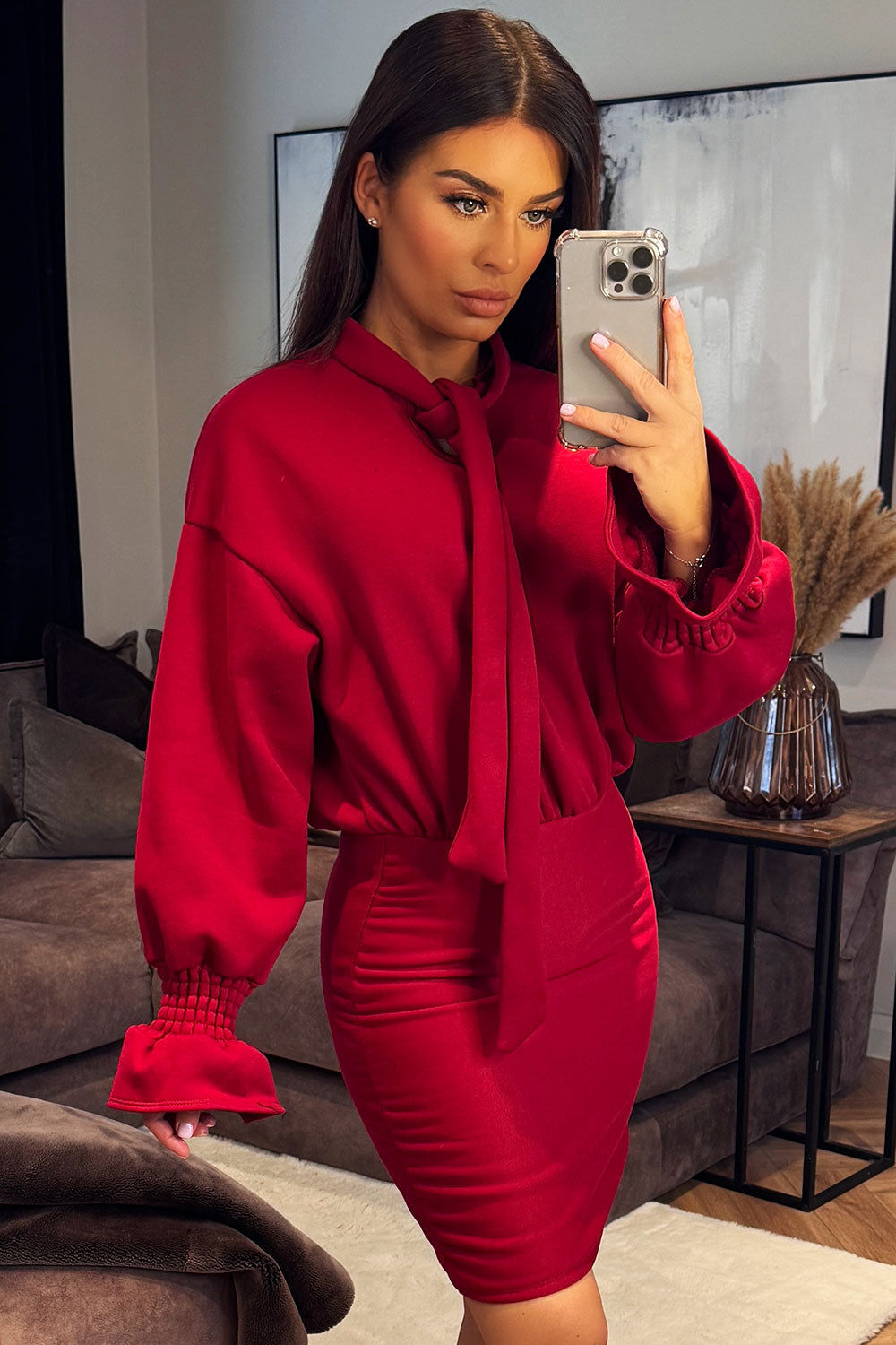 long sleeve jumper dress bodycon shape