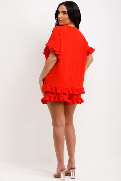 CINDY Ruffled Blazer & Shorts Set