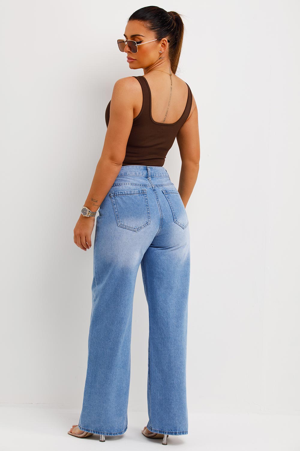 brown ribbed contour bodysuit top skims