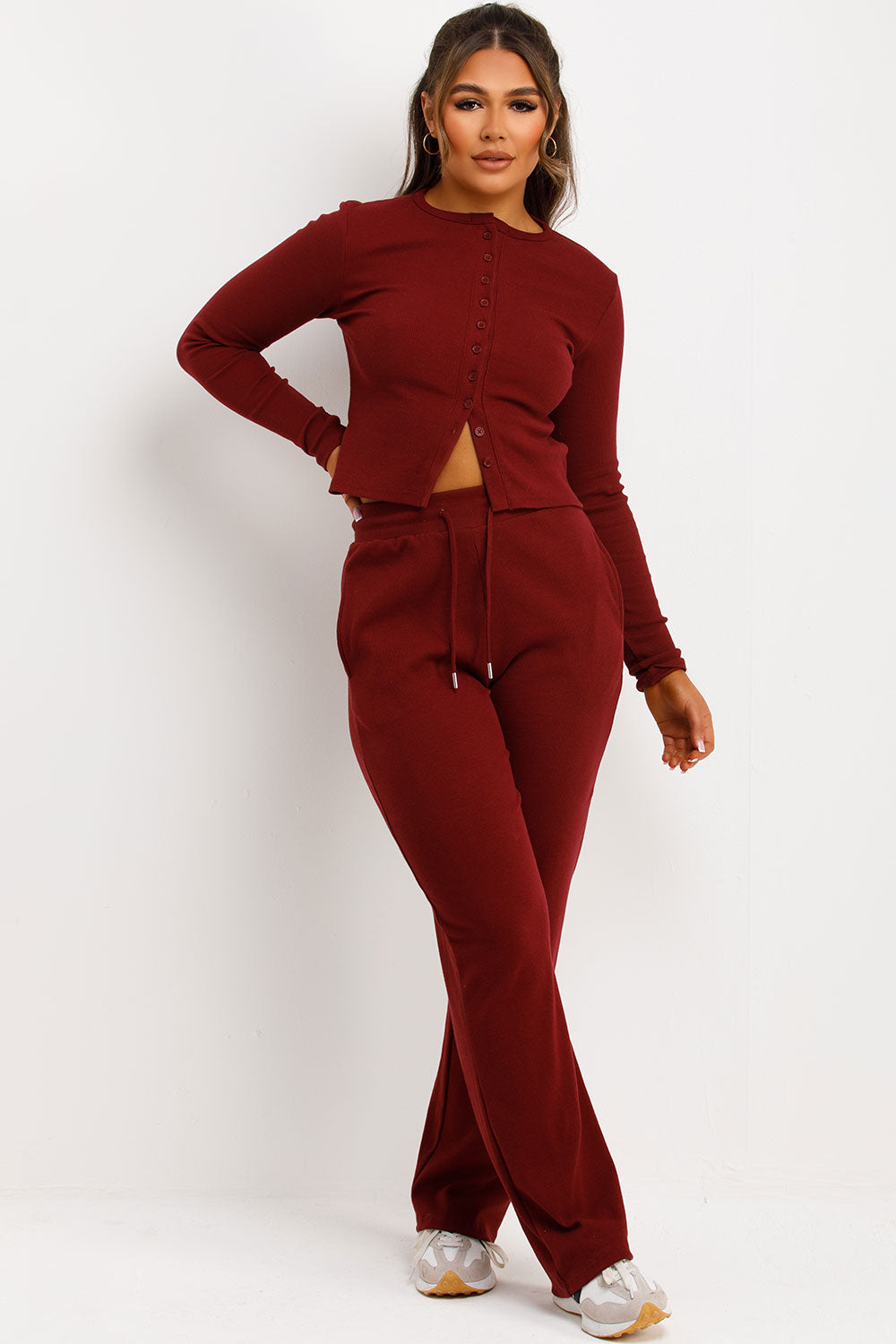 molly mae ribbed top and trousers co ord set