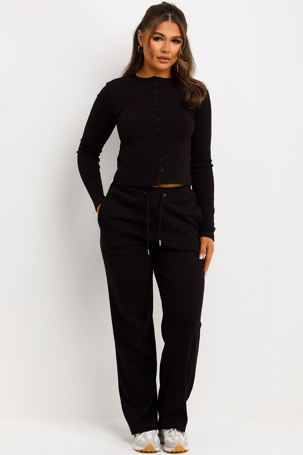 molly may pleated button up long sleeve top and trousers two piece co ord set styledup fashion