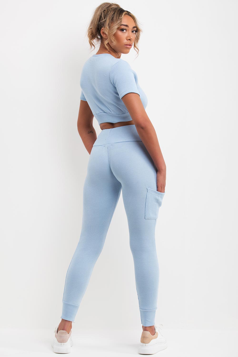 short sleeve ribbed co ord