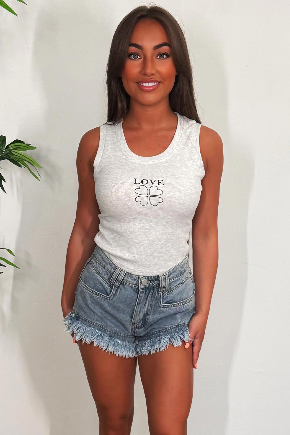 summer holiday rib vest top womens