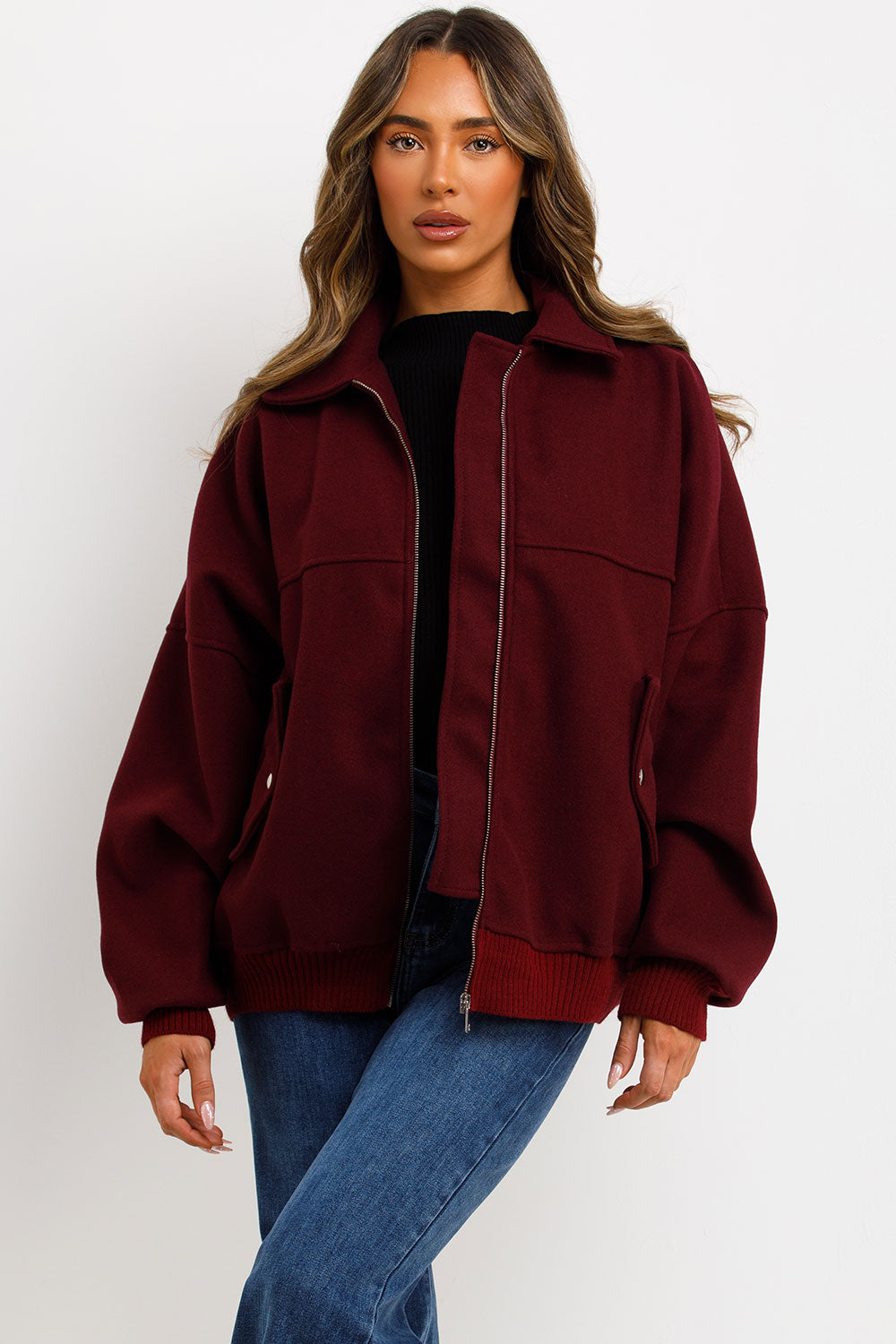 zara womens soft bomber jacket with collar