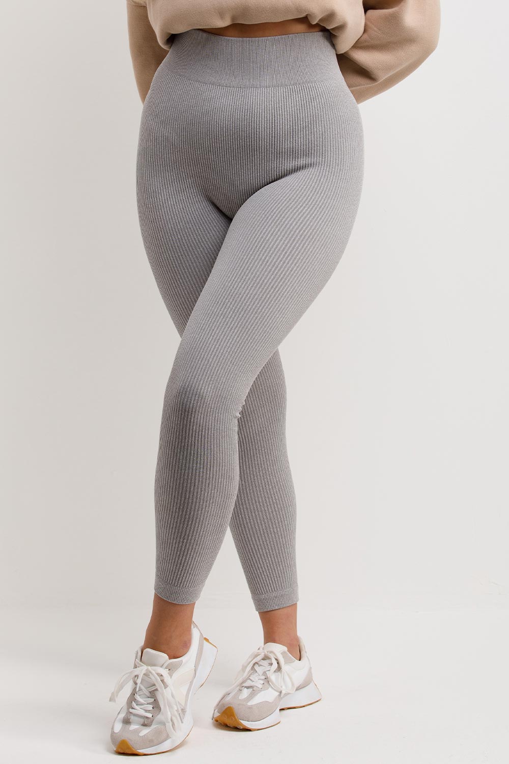 grey rib yoga leggings gymshark