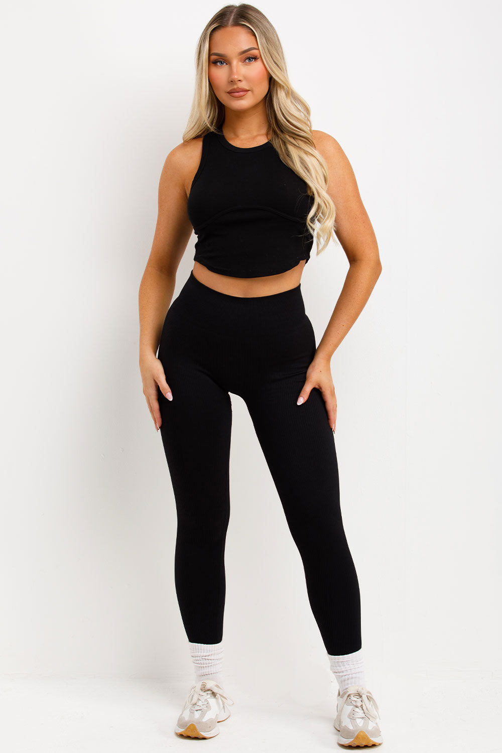 lululemon seamless ribbed leggings black activewear