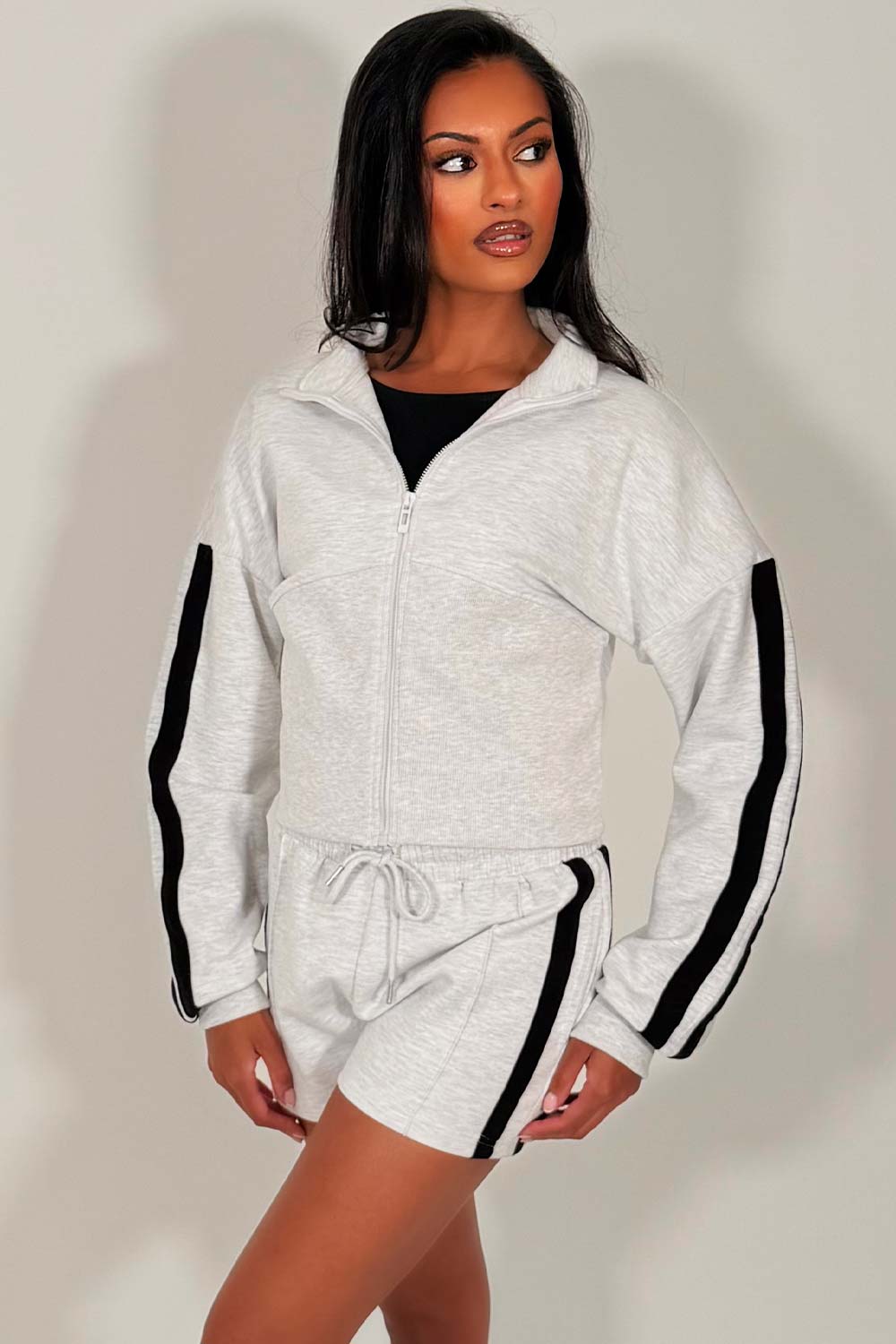 short summer tracksuit womens airport travel outfit for holidays styledup whitefox
