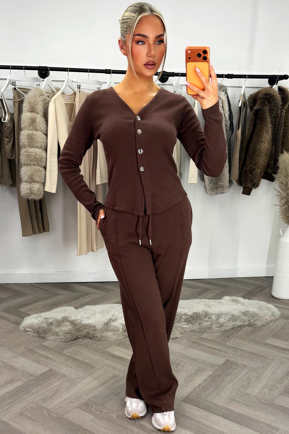 zara womens long sleeve button top and wide leg trousers co ord set perfect christmas market lounge set outfit for womens