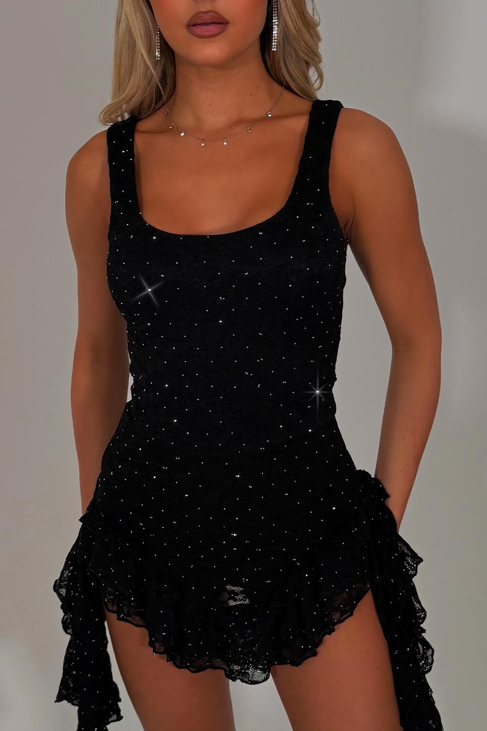 lace frilly ruffle playsuit festival outfit