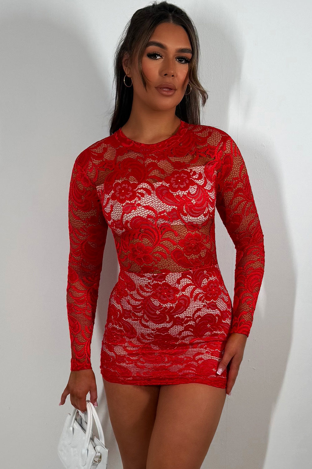 long sleeve black lace dress styledup