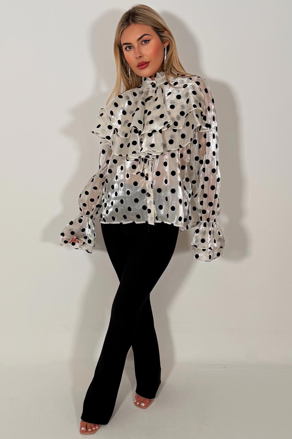 zara womens long sleeve ruffle blouse uk styledup