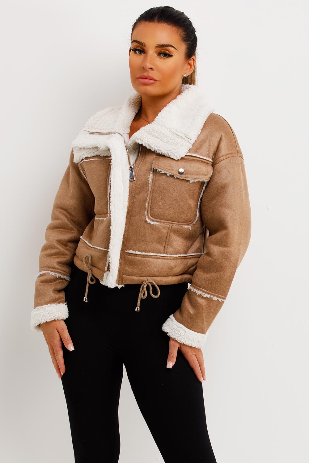zara shearling jacket womens