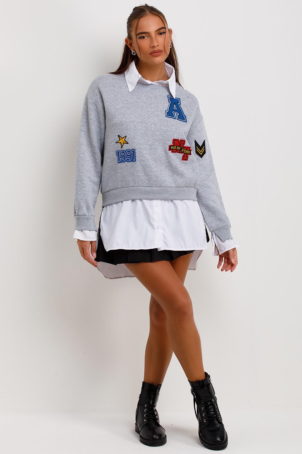 womens spring jumper shirt with new york slogan