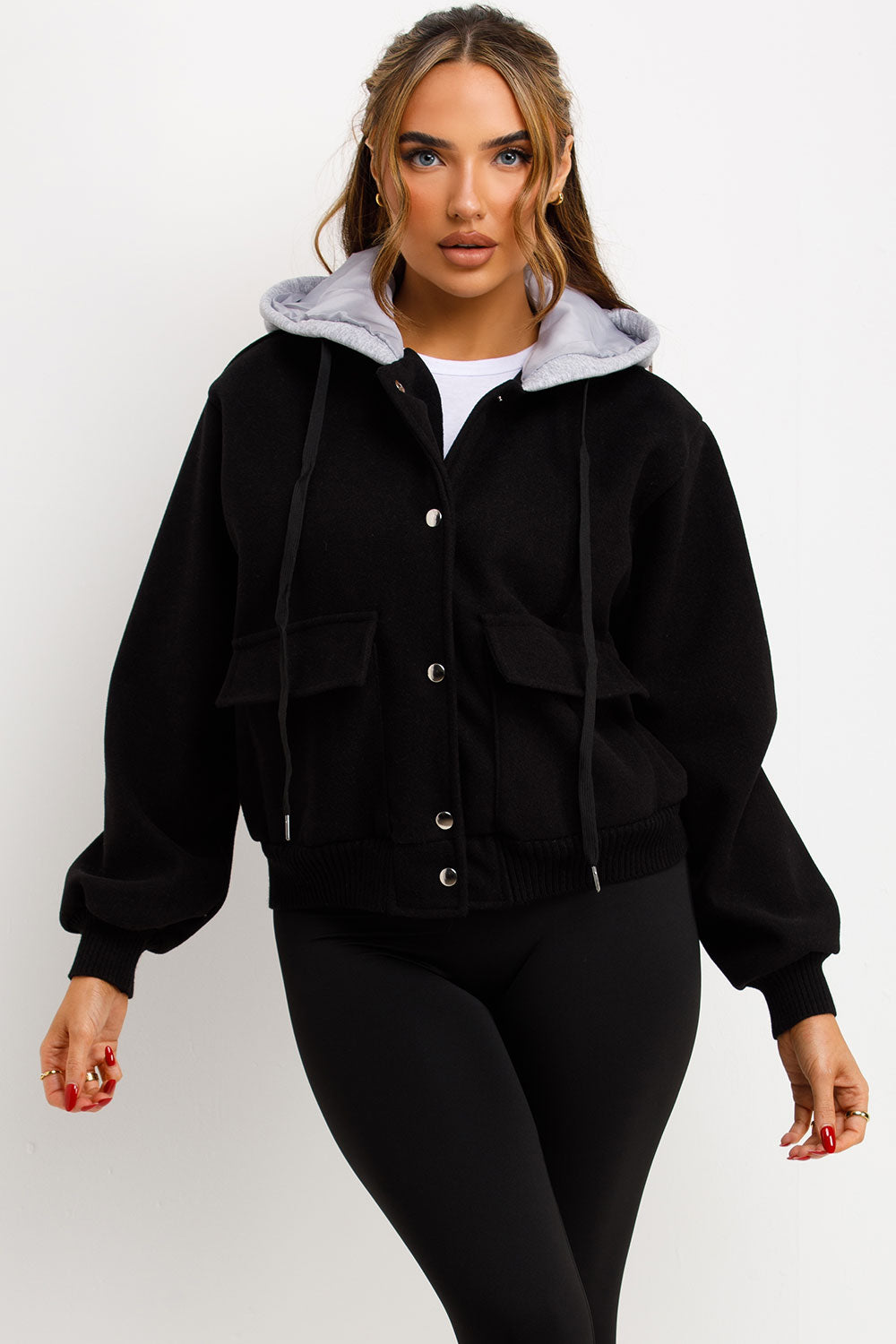 womens bomber jacket with hood styledup