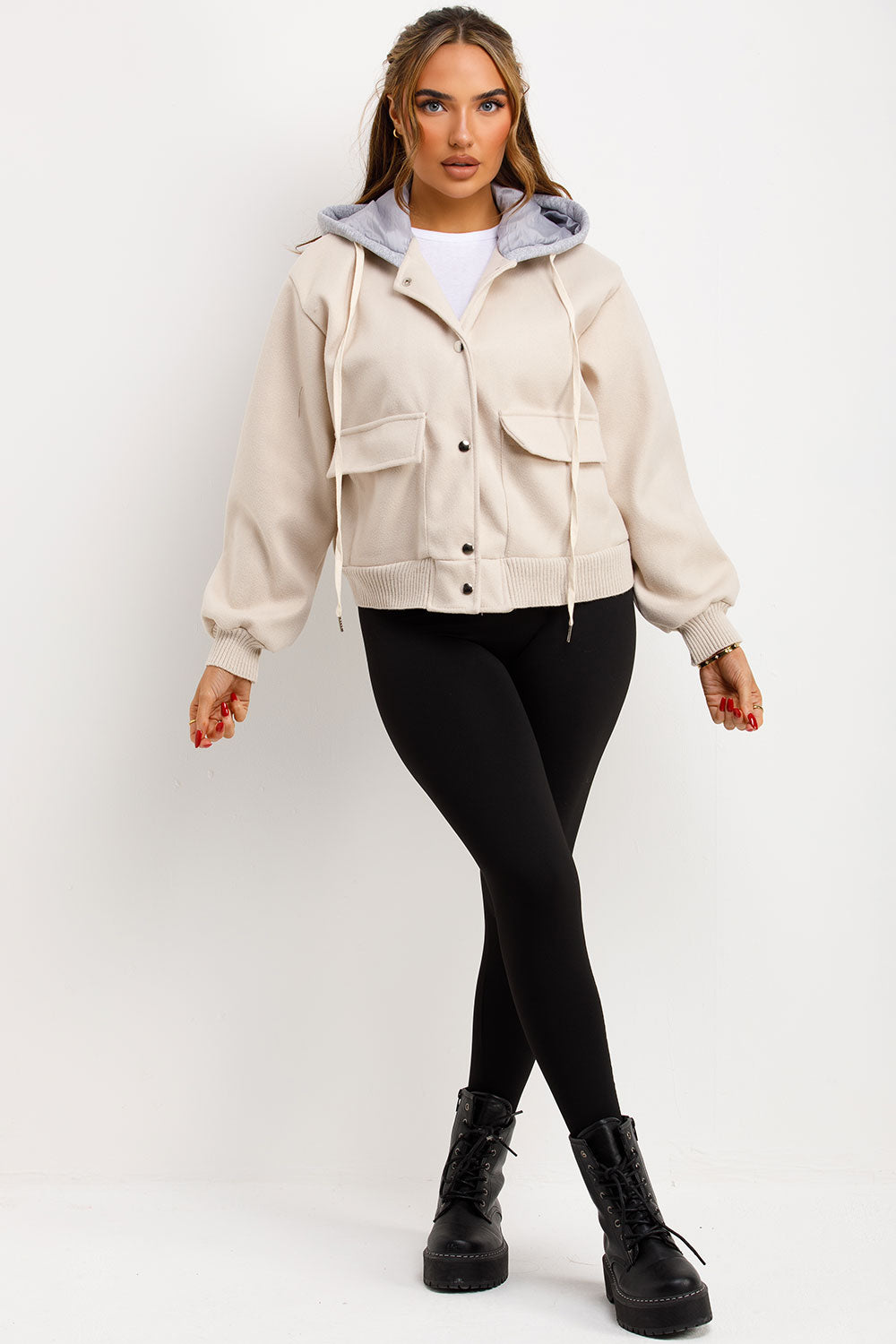 womens baseball bomber jacket with hood styledup