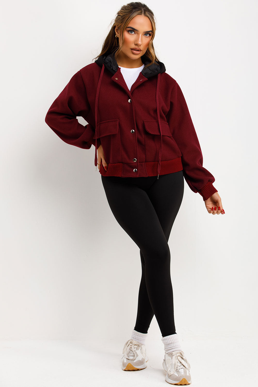 womens baseball bomber jacket with hood styledup