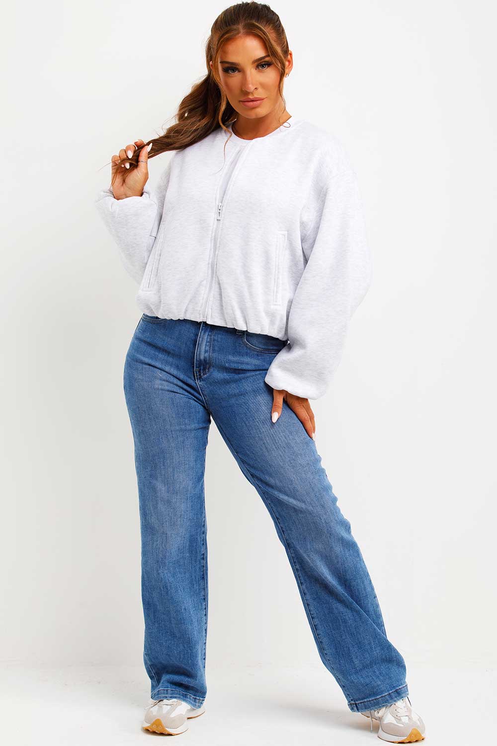 zara womens soft bomber jacket grey marl