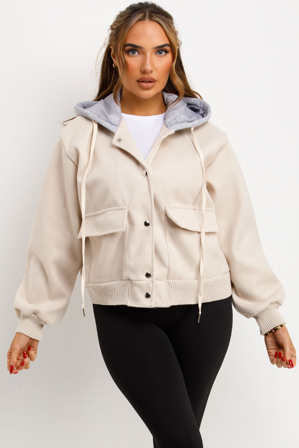 womens baseball jacket with hood styledup
