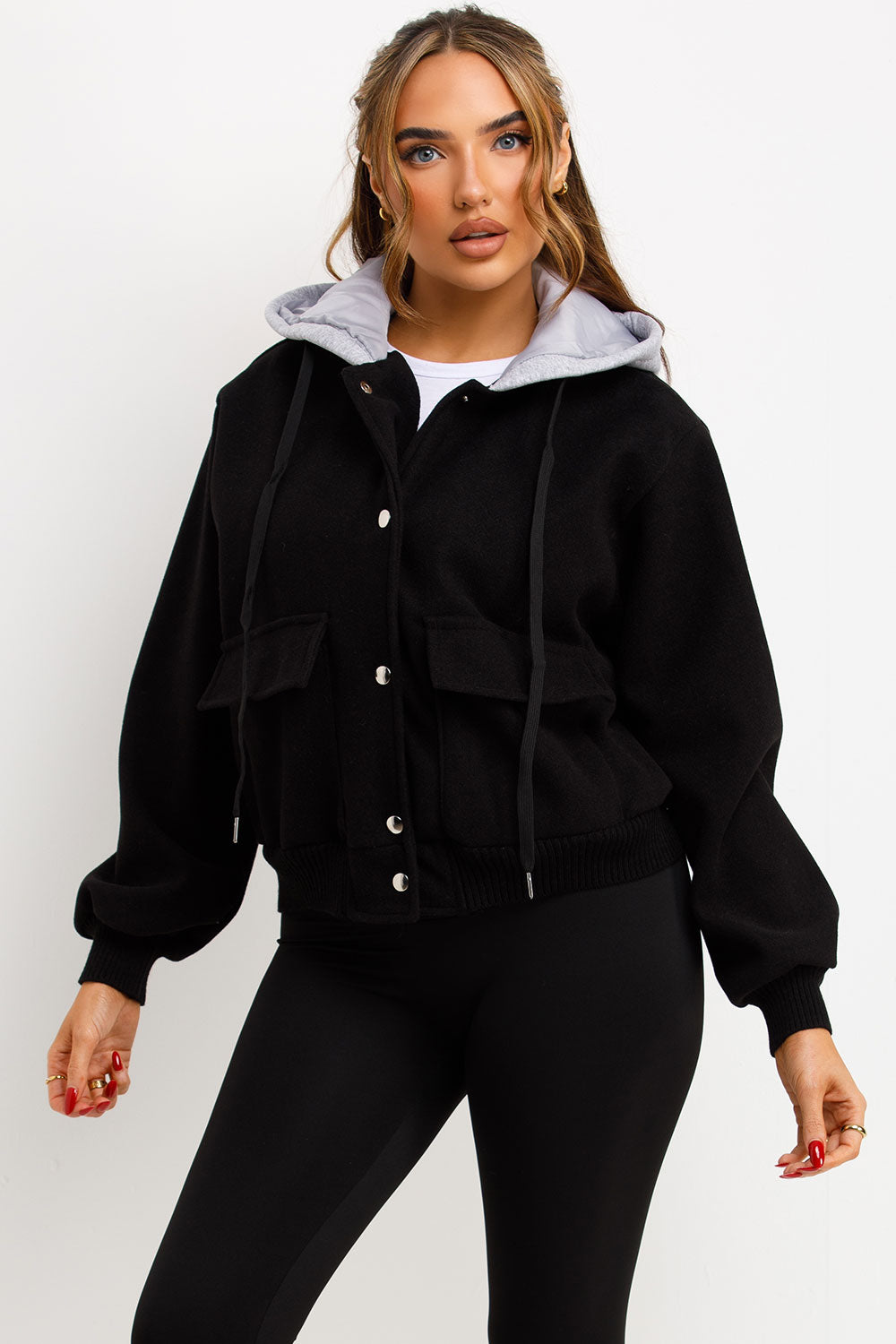 womens baseball bomber jacket with hood styledup