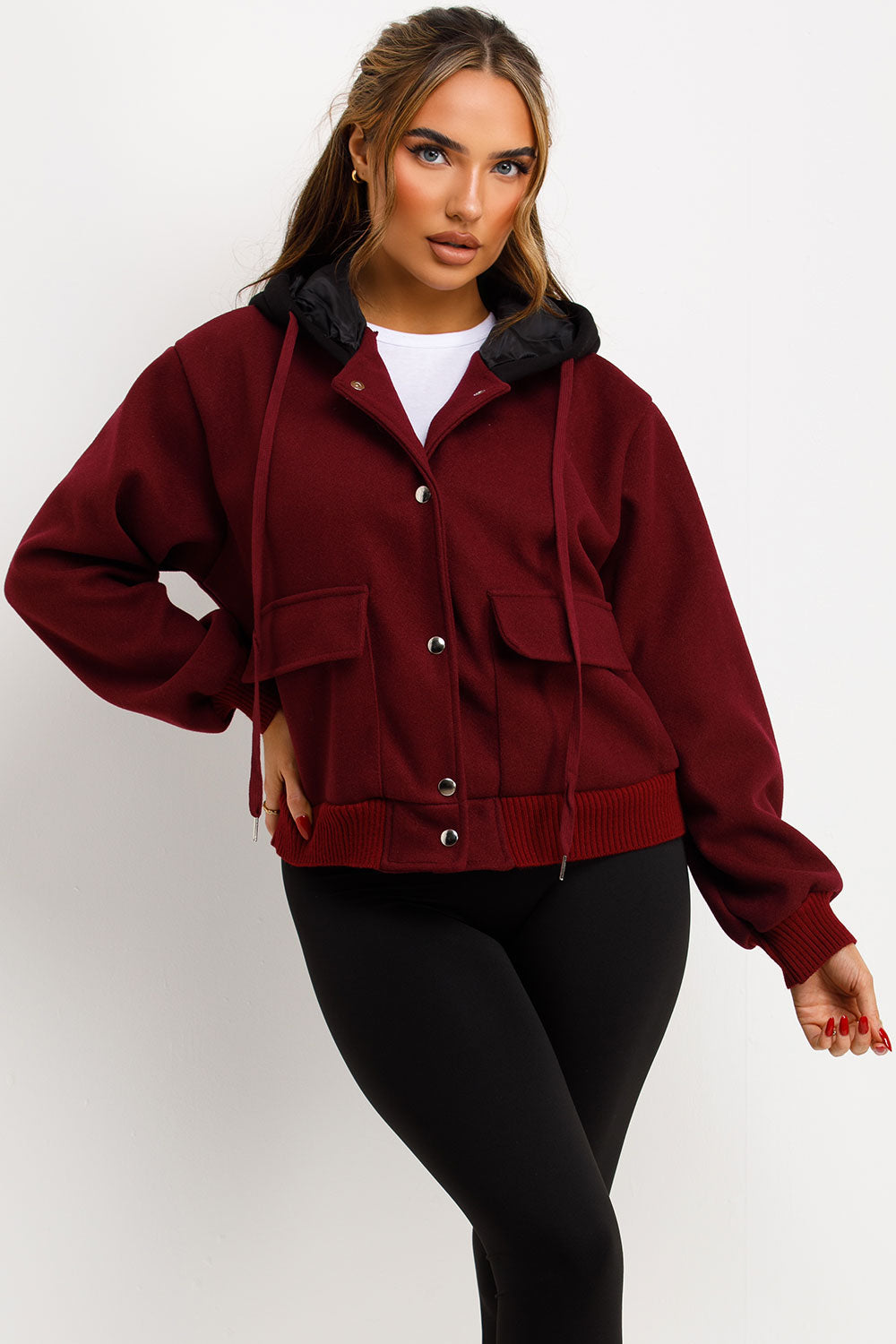 womens baseball jacket with hood styledup