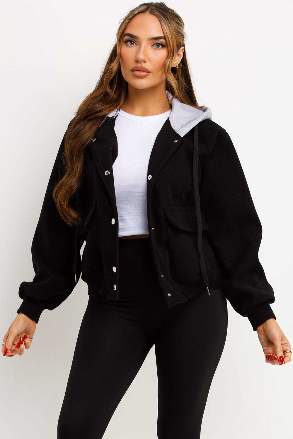 bomber baseball jacket with hood styledup