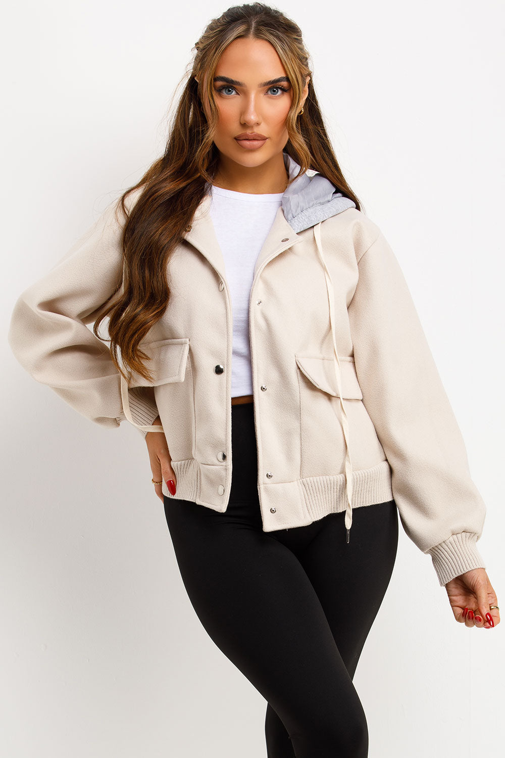 womens bomber baseball jacket with hood zara uk