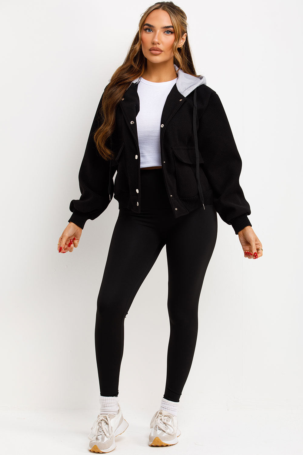 womens styledup bomber jacket with hood styledup