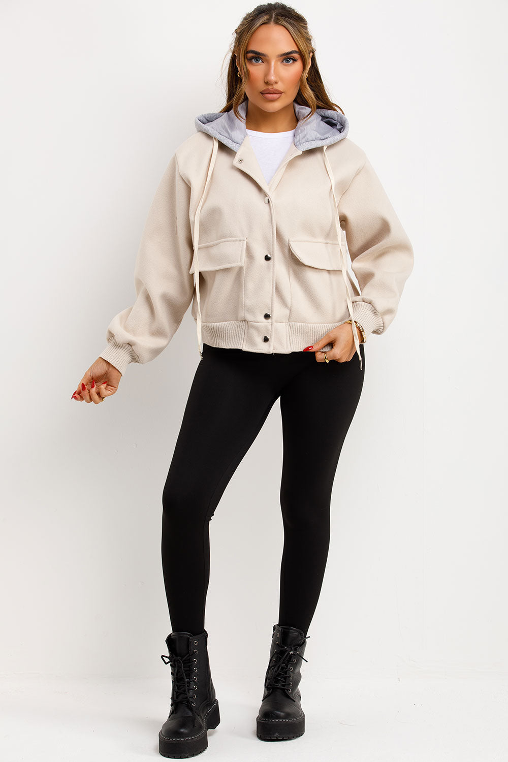 womens bomber jacket with hood styledup