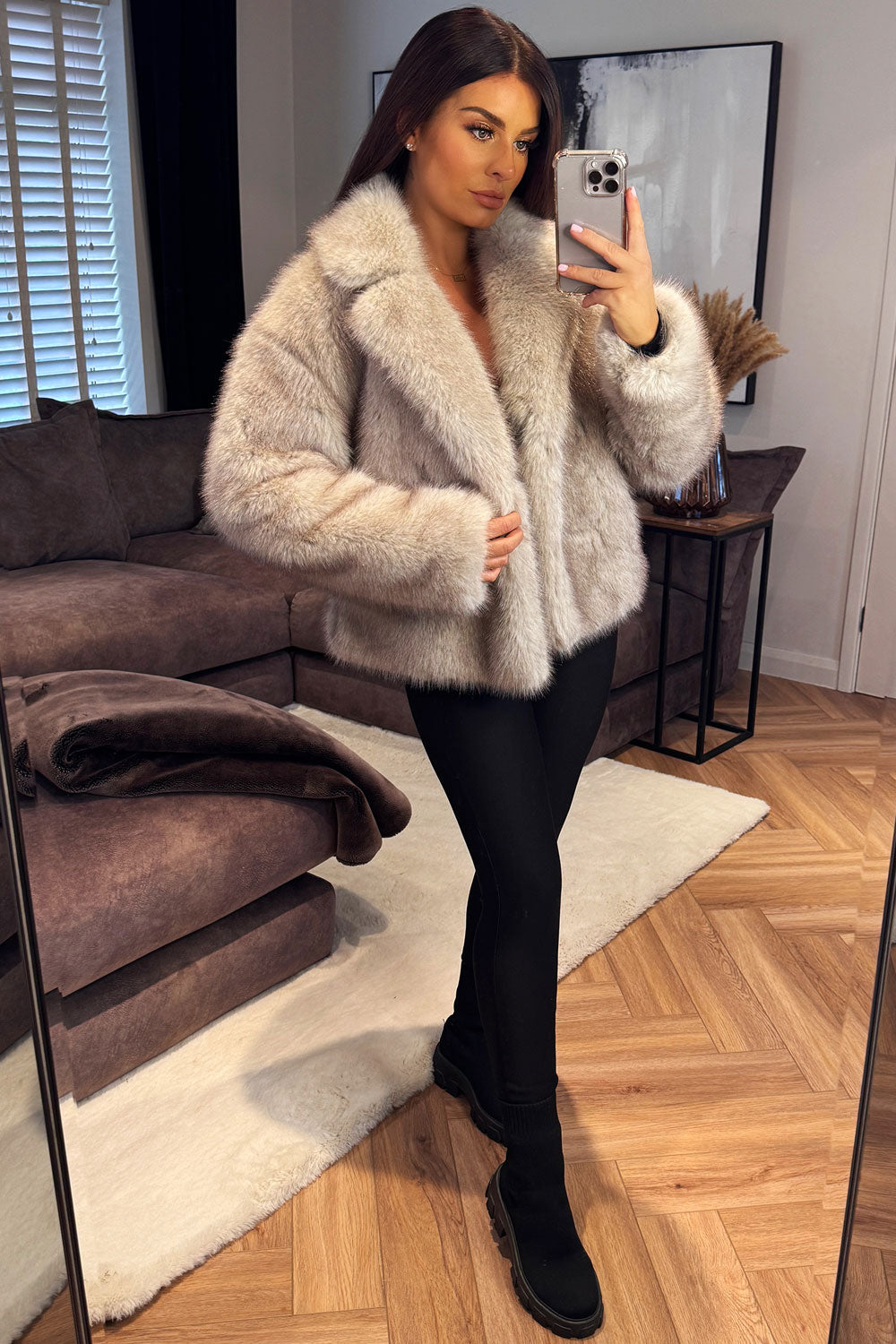 short faux fur jacket zara womens