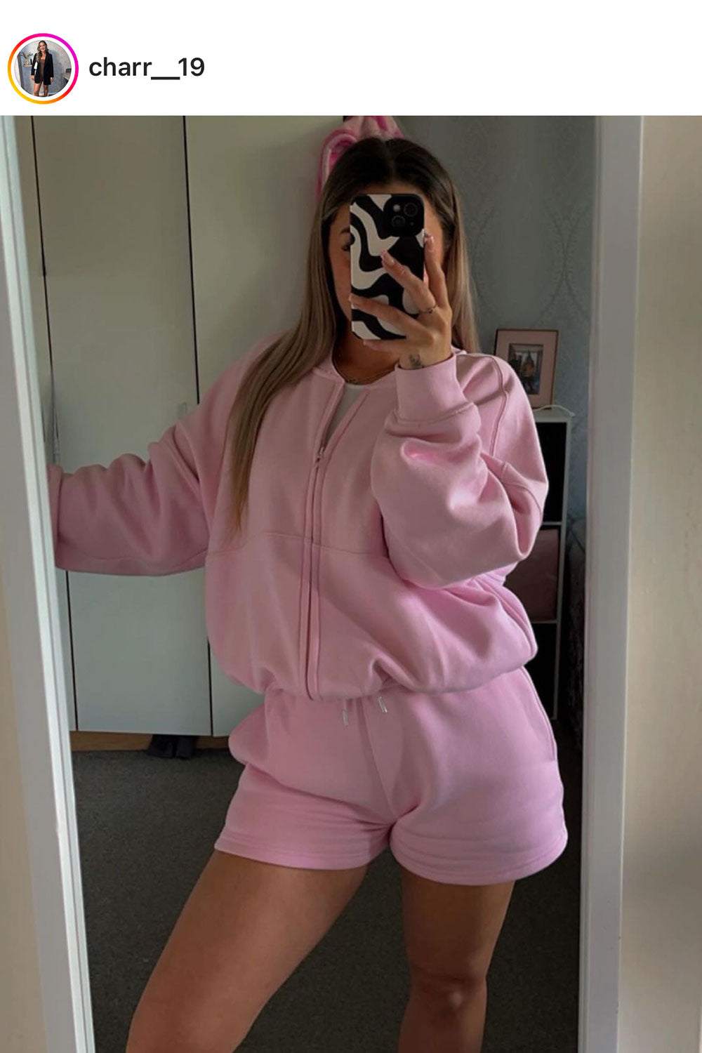 womens zara short tracksuit set airport outfit