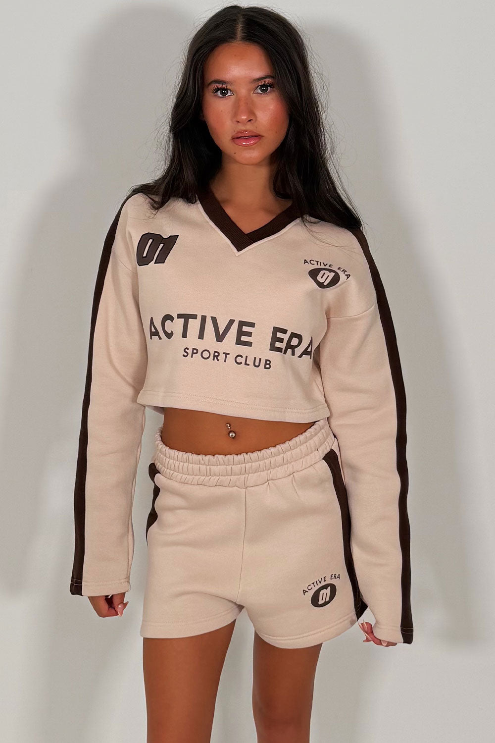 shorts and crop sweatshirt summer holiday tracksuit for girls pink styledup uk