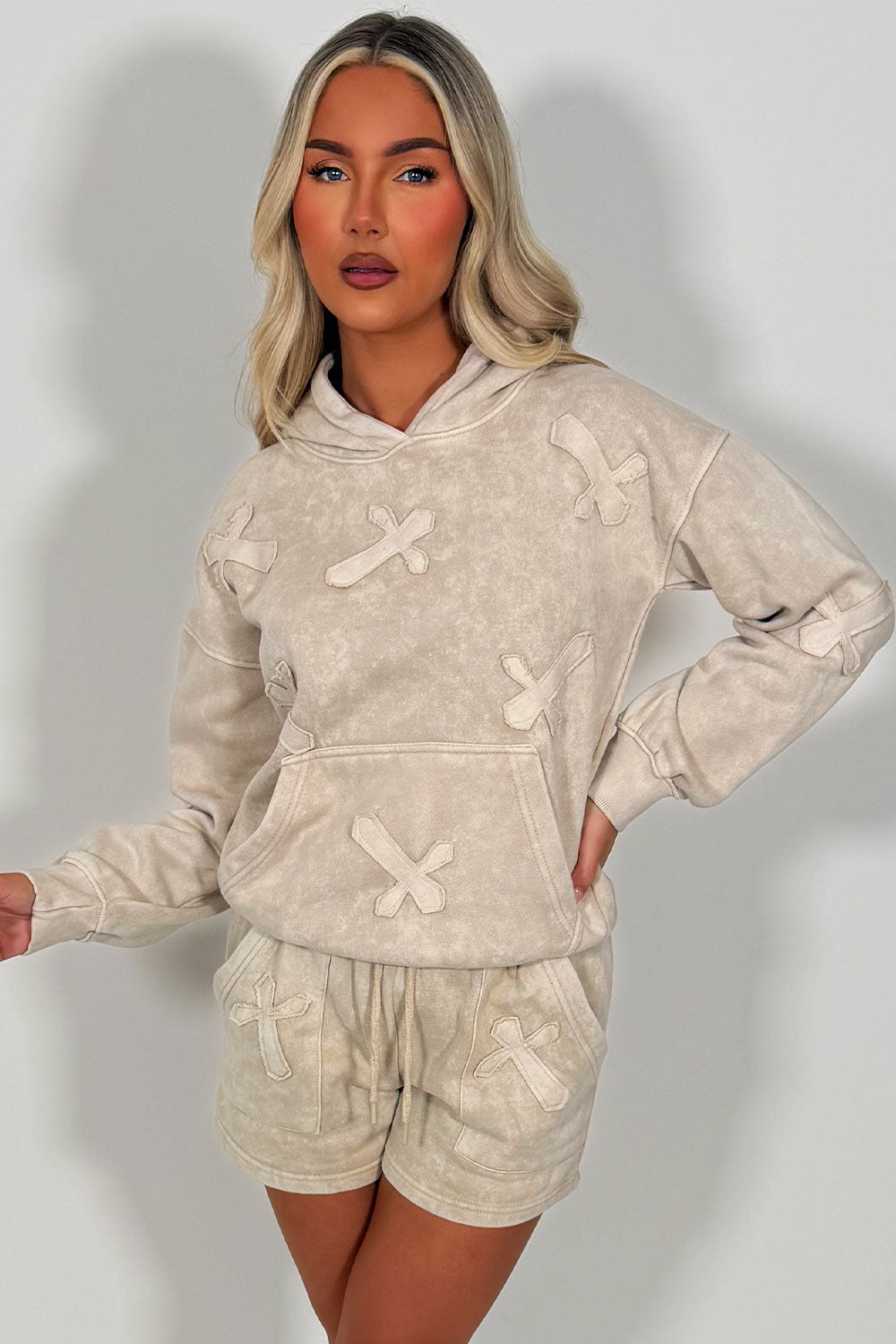 womens summer tracksuit shorts and hoodie airport outfit styledup uk