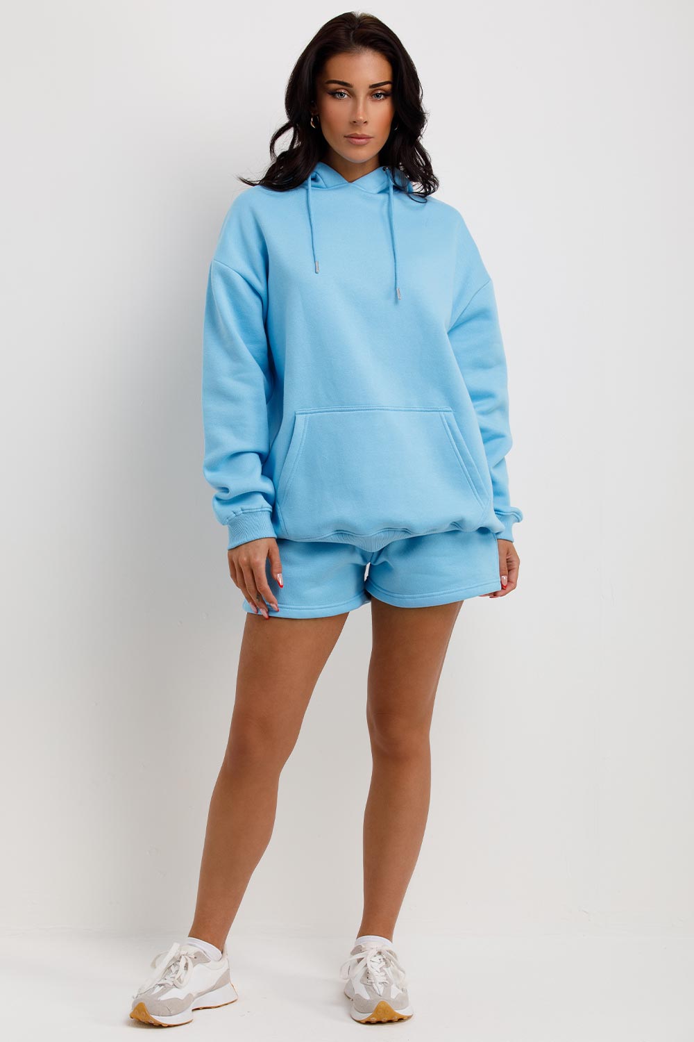 womens hoodie and shorts tracksuit oversized hoodie and shorts set