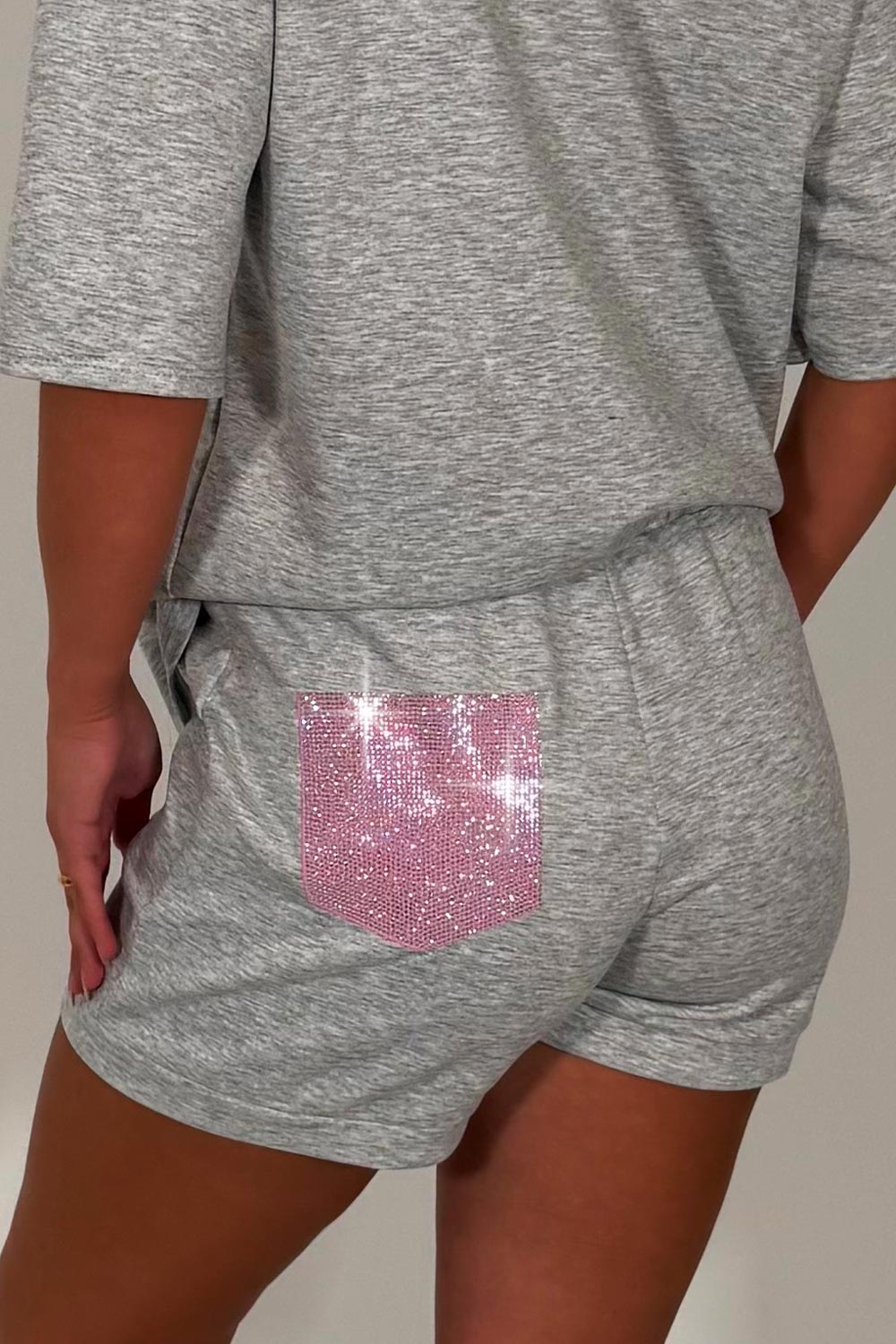 diamante rhinestone pocket top and shorts two piece co ord set womens summer holiday airport outfit styledup white fox uk