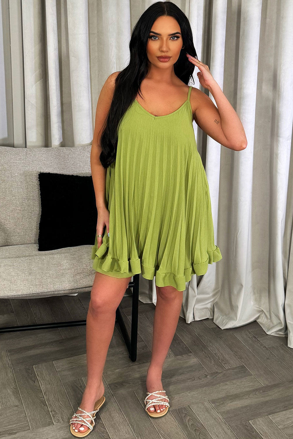 pleated ruffle frilly top and shorts set oversized summer holiday clothes womens uk