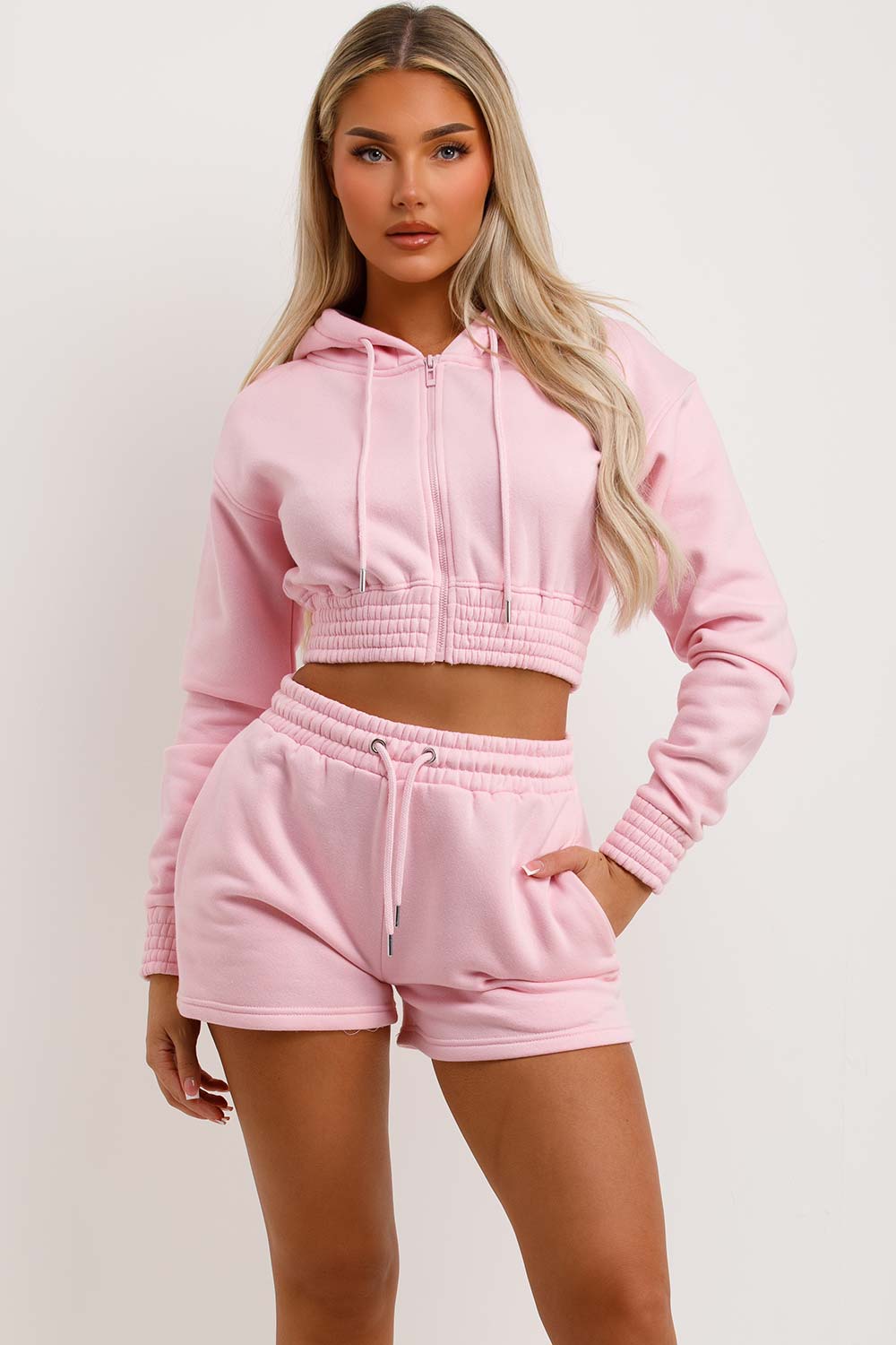 womens summer crop tracksuit set