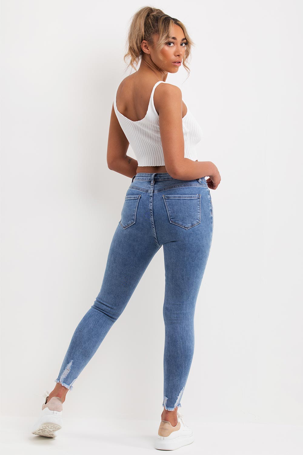 diamante embellishment skinny jeans