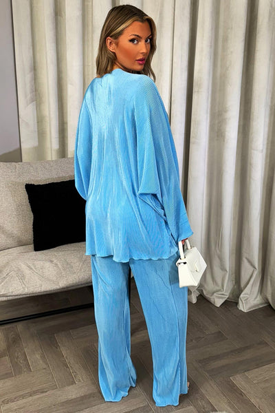 Combo of 2 Sky Blue and Brown Cotton Flax Women Top