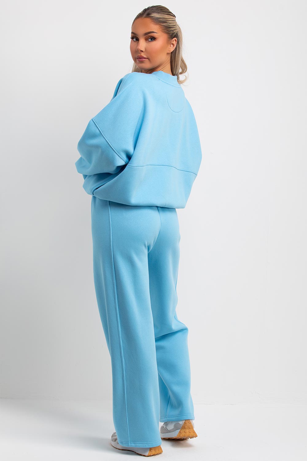 zara womens bomber sweatshirt and straight leg joggers two piece loungewear set tracksuit