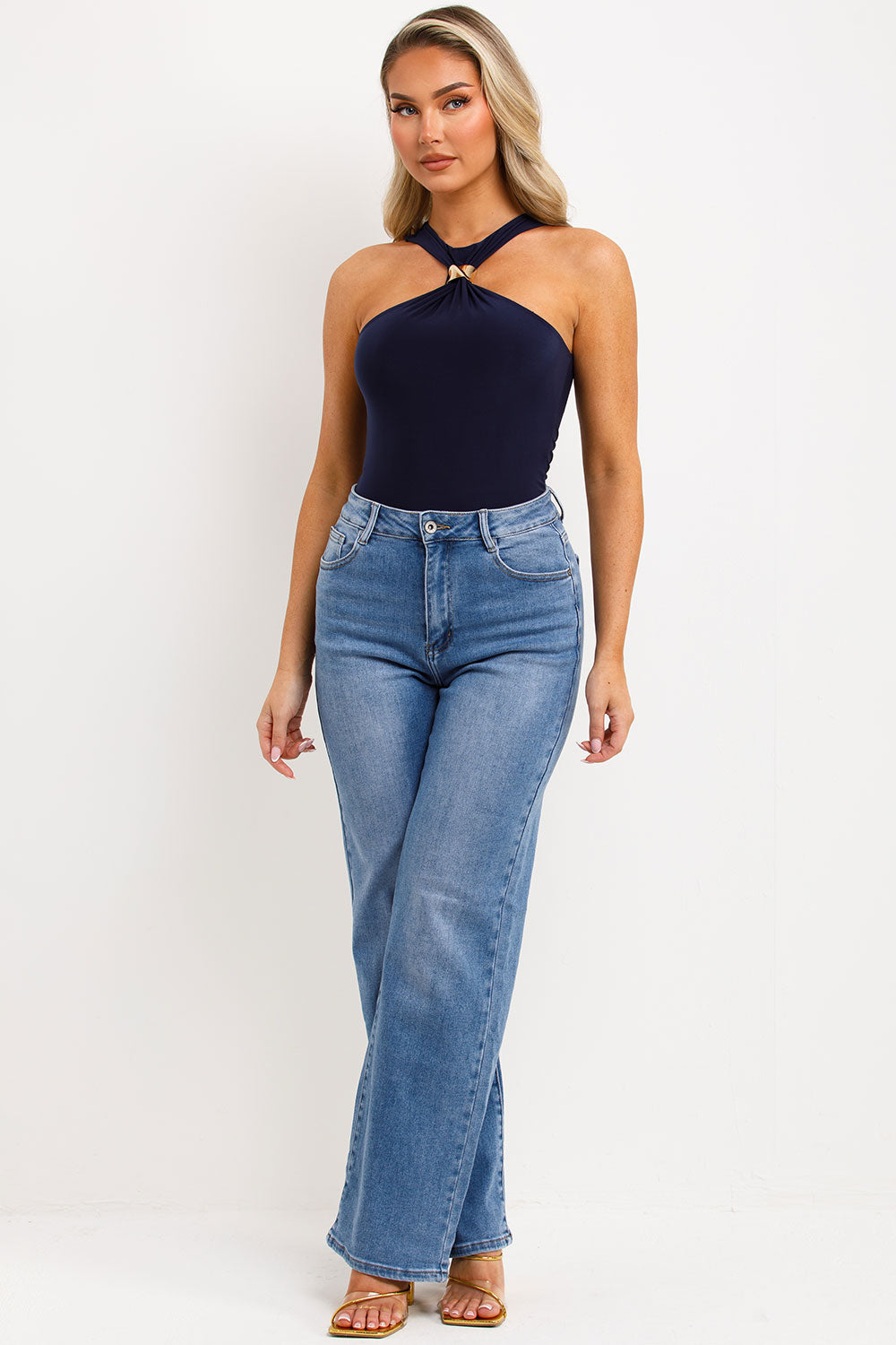 gold buckle bodysuit top for christmas party outfit womens