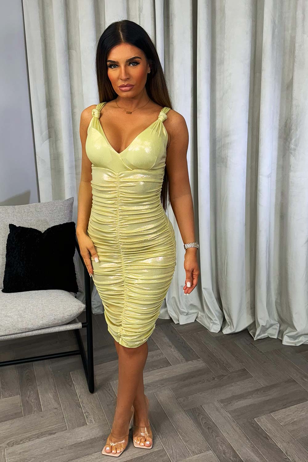 womens ruched bodycon going out party dress