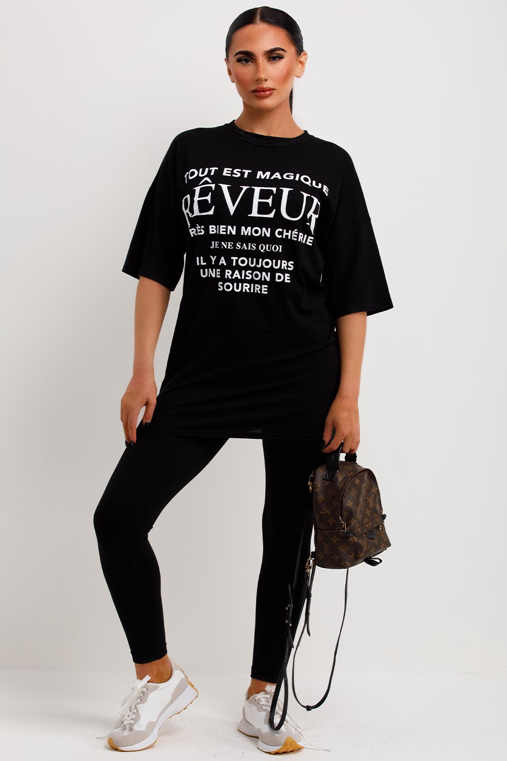 reveur slogan t shirt black